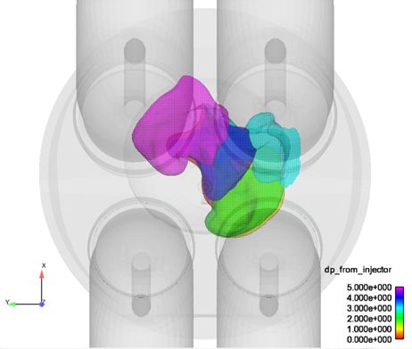 噴孔ごとの蒸気可視化