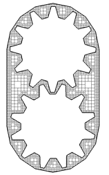 ギアのかみ合わせモデル図