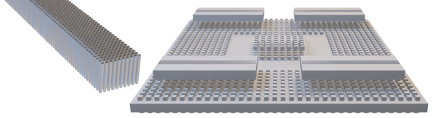 図13 HBM+GPUの3Dモデル（右）、TSV構造（左）