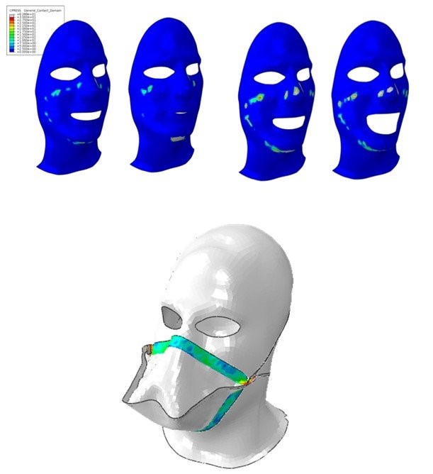 防塵マスクと顔面の密着性の解析