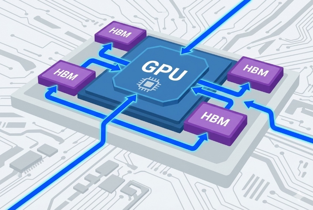 図4 HBMを搭載したGPUイメージ