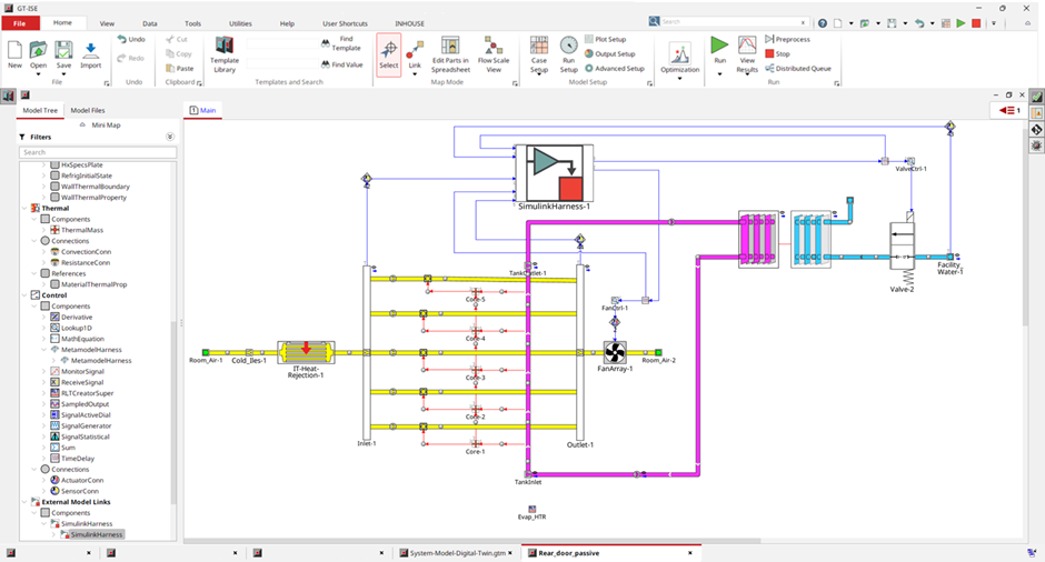 プラント制御ソフトウェアと統合されたデジタルツインモデル