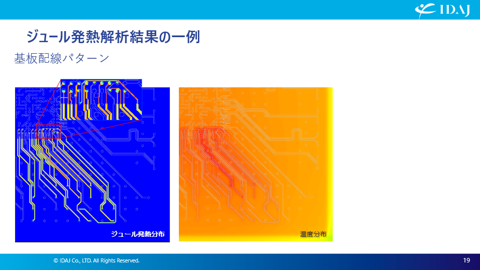 ジュール発熱解析結果(基板配線パターン)