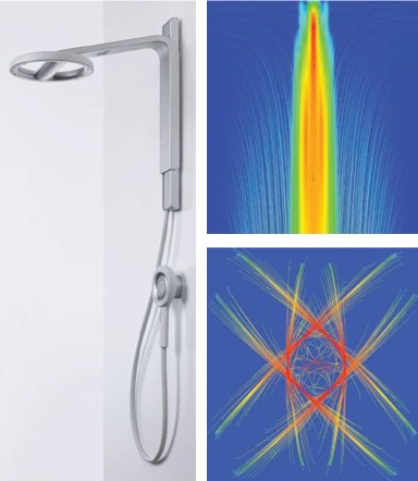 シャワーヘッドの水流解析​