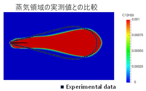 蒸気領域の実測値との比較の図