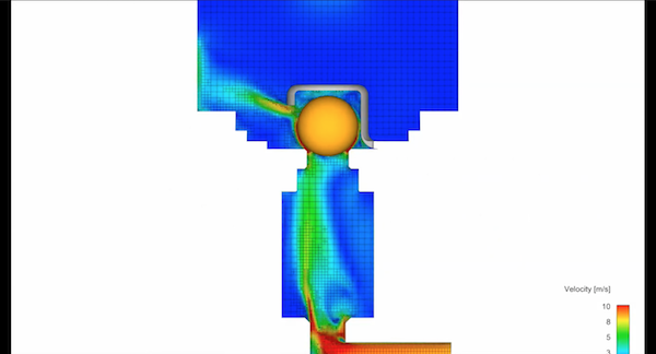 ボール弁の開閉を考慮した流れ解析事例