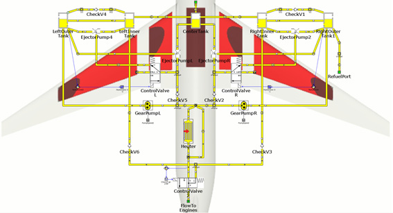 航空機燃料システムのイメージ図
