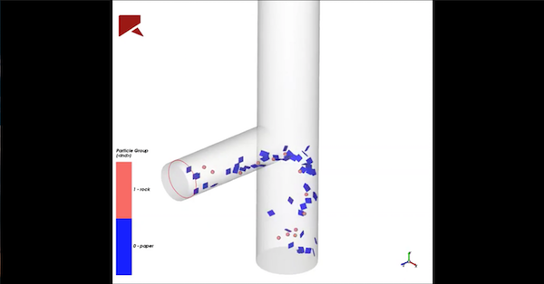 Ansys Fluentとの1方向流体-粒子連成解析（連成なし）